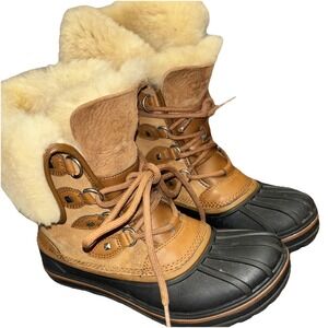 Crocs Allcast II Women 5 Waterproof Duck Winter Snow Boots Faux Fur Warm Comfort